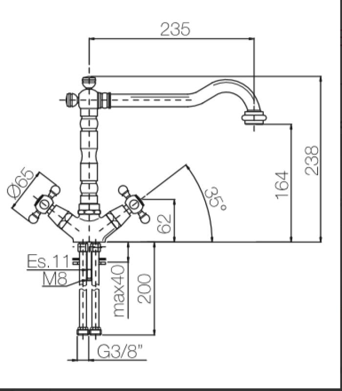 PB Nostalgisk kökskran V1910 Brons