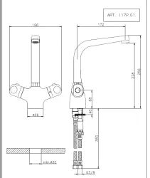 Huber Prima termostatisk köksblandare krom 117P01HCR