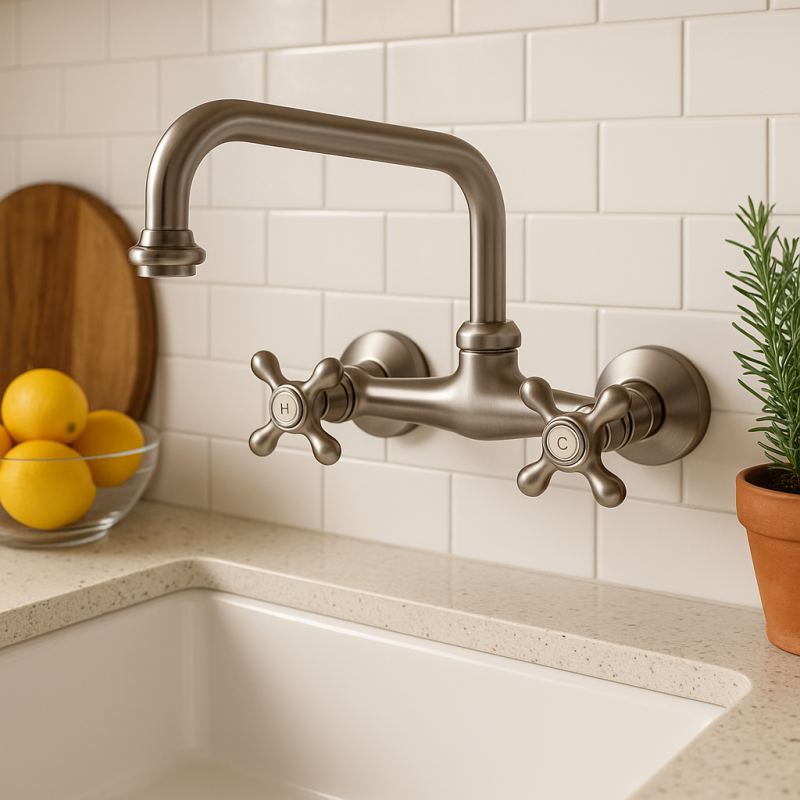 PB Old fashion kitchen faucet V2723 wall faucet stainless steel