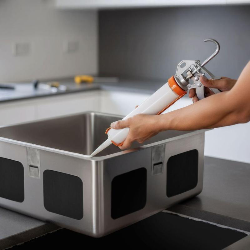 Syrfri Silikonlim för montering av undermonterade rostfria diskhoar