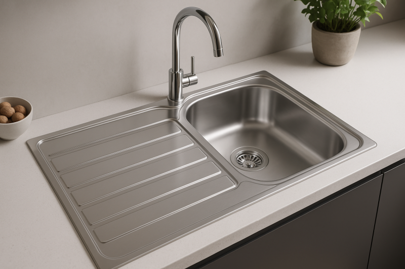 Franke Spark SKX 611 rostfri diskbänk med avrinningsyta 86x50cm 101.0315.545