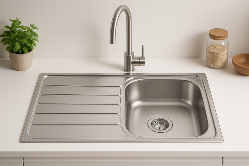 Franke Spark SKX 611 rostfri diskbänk med avrinningsyta 86x50cm 101.0315.545