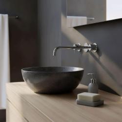 Waterevolution Flow 3-håls infälld tvättställsblandare krom med utlopp 25 cm T1163F01-25