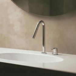 Waterrevolution Flow 2-håls tvättställsblandare krom med liten V 120mm pip T1121V01