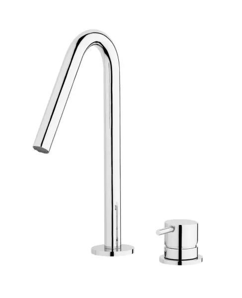 Waterrevolution Flow 2-håls tvättställsblandare krom med liten V 120mm pip T1121V01