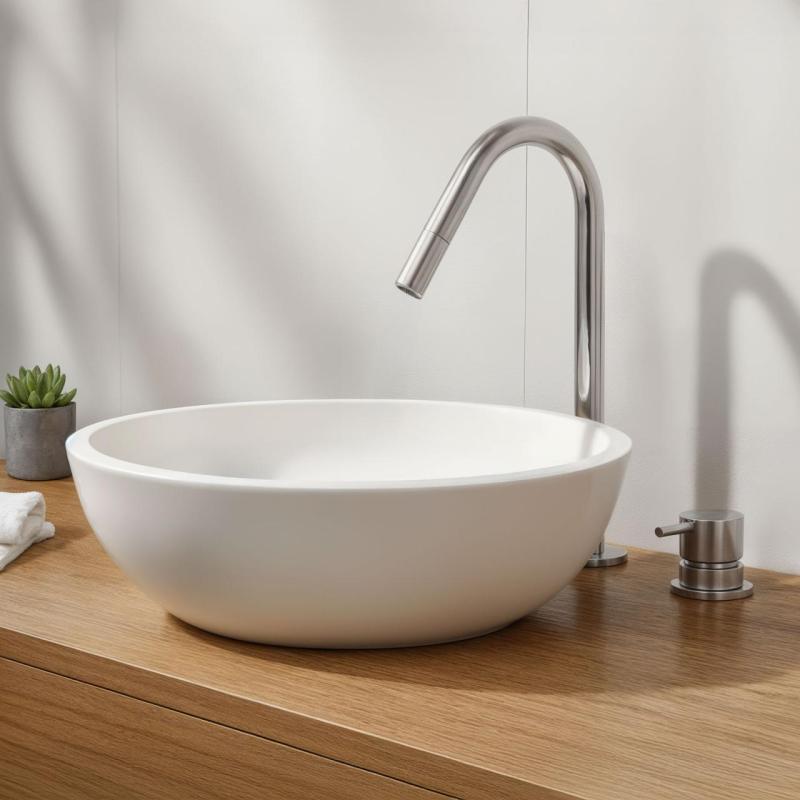 Waterrevolution Flow 2-håls tvättställsblandare krom med liten V 120mm pip T1121V01