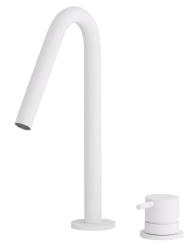Waterevolution Flow 2-håls handfatkran matt vit med liten V 120 mm utlopp T1121VBR