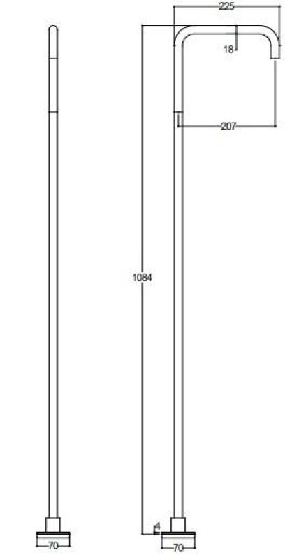 Waterevolution Flow Fristående tvättställsblandare Utlopp Krom T1.676.01
