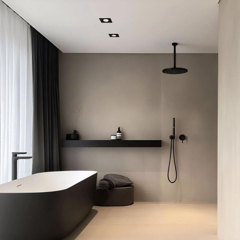 Waterevolution Flow Inbyggd blandare Matt svart 1208512422