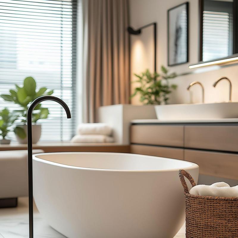 Waterevolution Flow badkarspip stående matt svart T1673PR