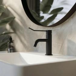 Waterevolution Flow tvättställsblandare inkl. klickplugg matt svart T111PR