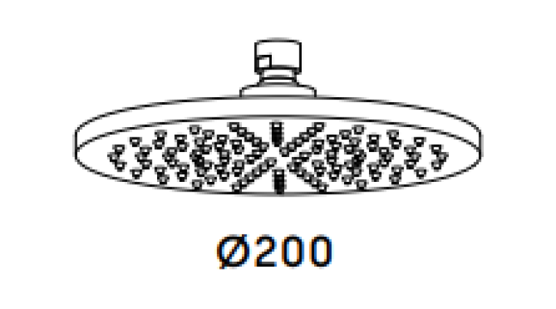 Waterevolution Flow takdusch 200mm matt svart T1643PR