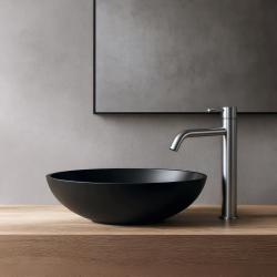 Waterevolution Flow tvättställsblandare hög pip för tvättställ inklusive click-plug helt i rostfritt stål T115IE