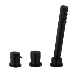 Waterevolution Flow 3-håls Badblandare för Montering på Badkarskant Matt Svart T138SBPR