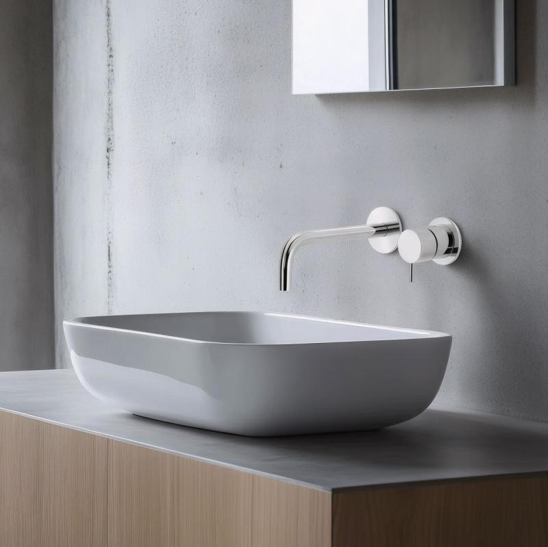 Waterevolution Flow inbyggd tvättställsblandare krom utlopp 15 cm T116B01-15