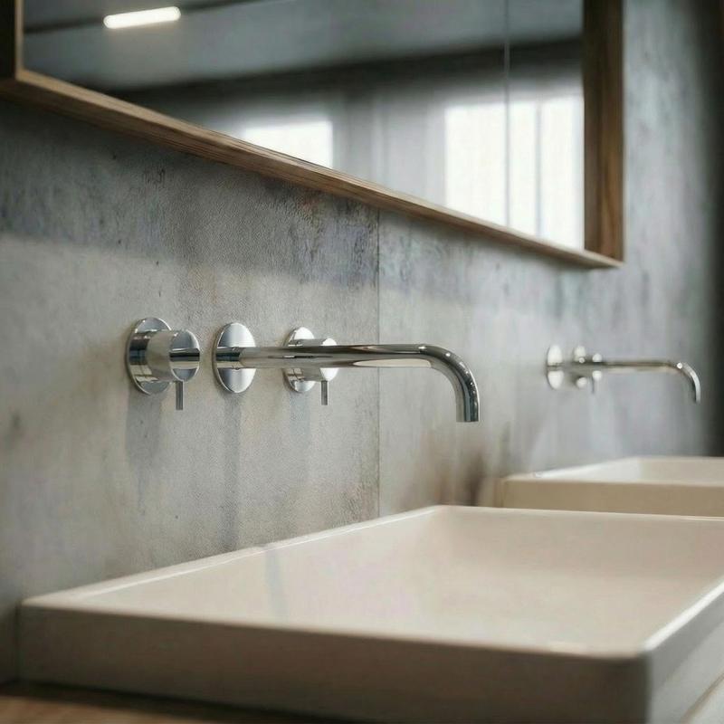 Waterevolution Flow 3-håls infälld tvättställsblandare krom med utlopp 21 cm T1163F01-21