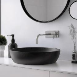 Waterevolution Flow inbyggd tvättställsblandare med täckplatta krom med 15 cm utloppspip T1161B01-15