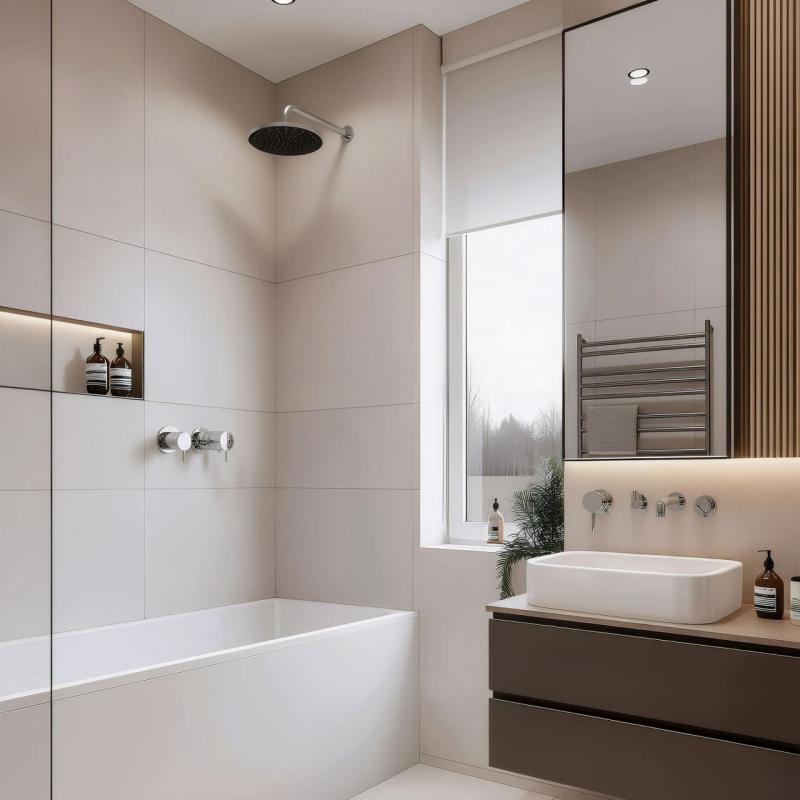 Waterevolution Flow inbyggd duschtermostat rund rosett krom T142TB01