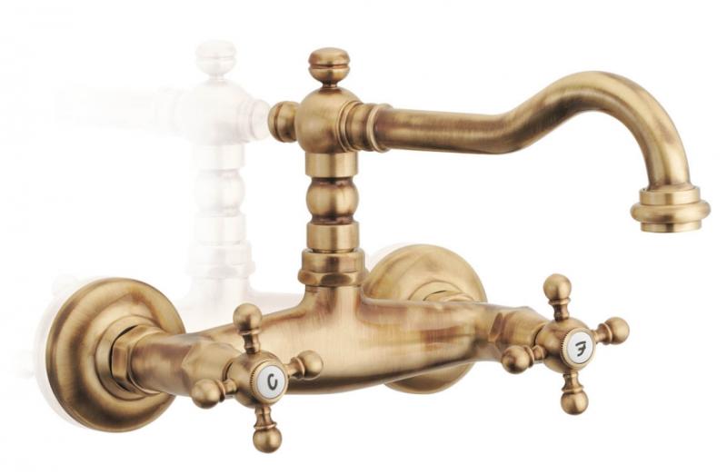 PB klassisk kran uppbyggd badkarsset med stjärnventiler inklusive handdusch Krom 1208855242