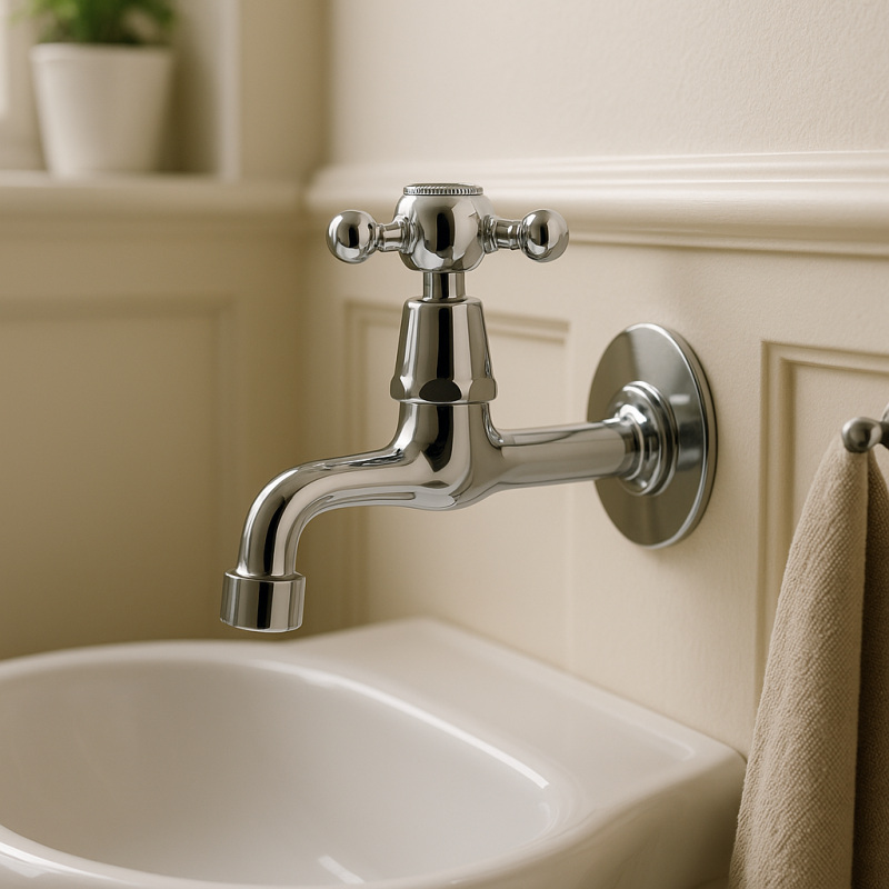 PB klassisk väggfontänkran med stjärnknopp kallvatten krom 1208855592