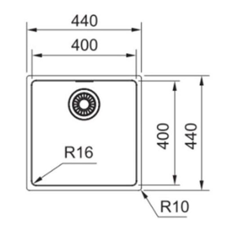 Franke Maris MRX 110.40 rostfritt stål diskho undermontering 40x40 1220527791
