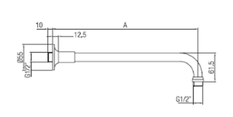 PB klassisk duscharm krom 40 cm 1208898912