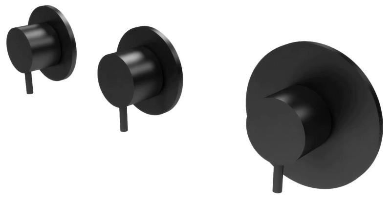 Waterevolution Flow inbyggd duschtermostat med 2 stoppkranar matt svart 1208916222