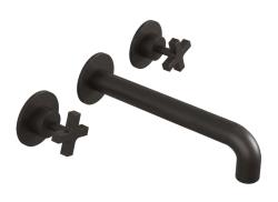 Waterevolution Cruz 3-håls inbyggd tvättställsblandare matt svart 19 cm pip 1208916572