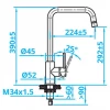 CARESSI White Line RVS eenhendel keukenmengkraan CA106WH ECO 1208920610