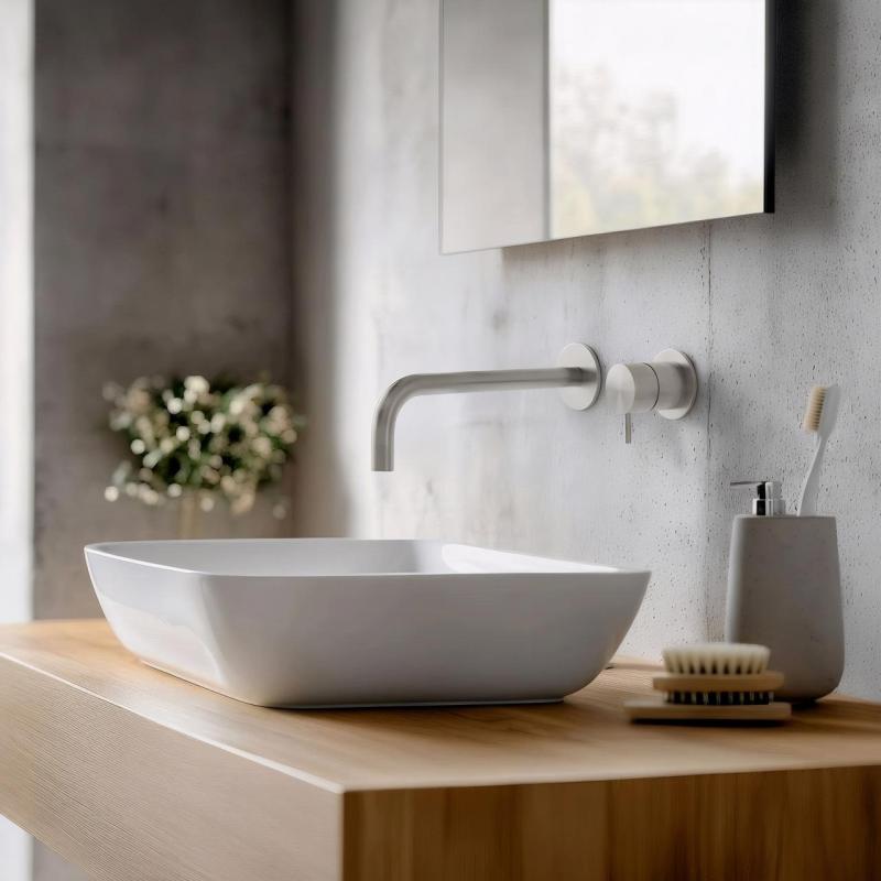 Waterevolution Flow Inbyggd handfatkran i rostfritt stål med utlopp 21 cm T1.16BIEV2