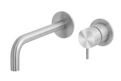 Waterevolution Flow Inbyggd tvättställsblandare helt i rostfritt stål T116BIEV2 med 15 cm långt utlopp