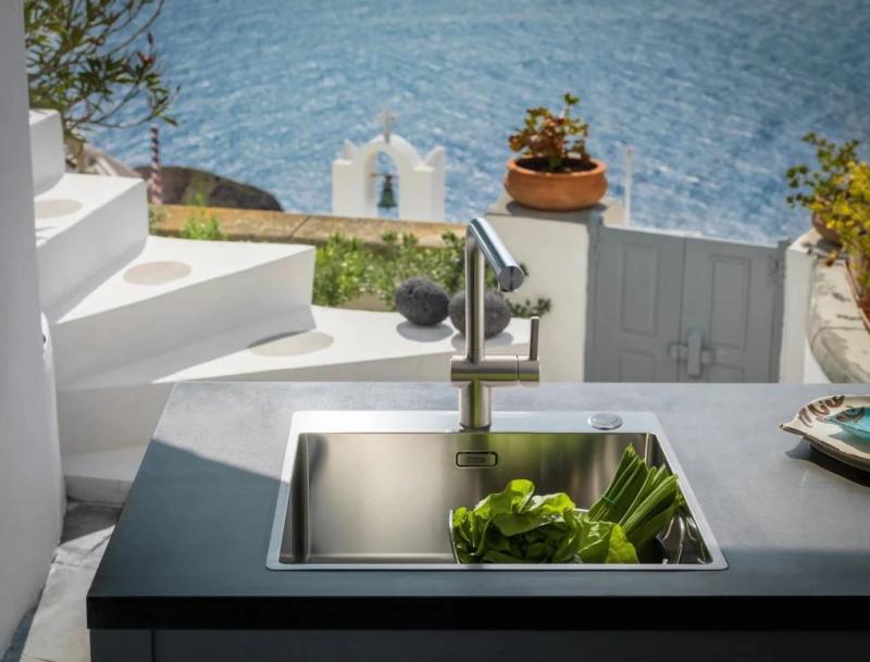 Franke massiv rostfritt stål Kökskran Atlas Neo svängbar pip 115.0521.435