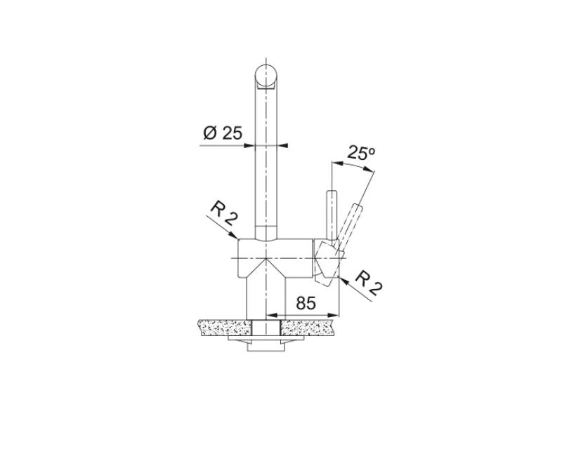 Franke Atlas Neo köksblandare med svängbar pip borstad matt svart 115.0550.424