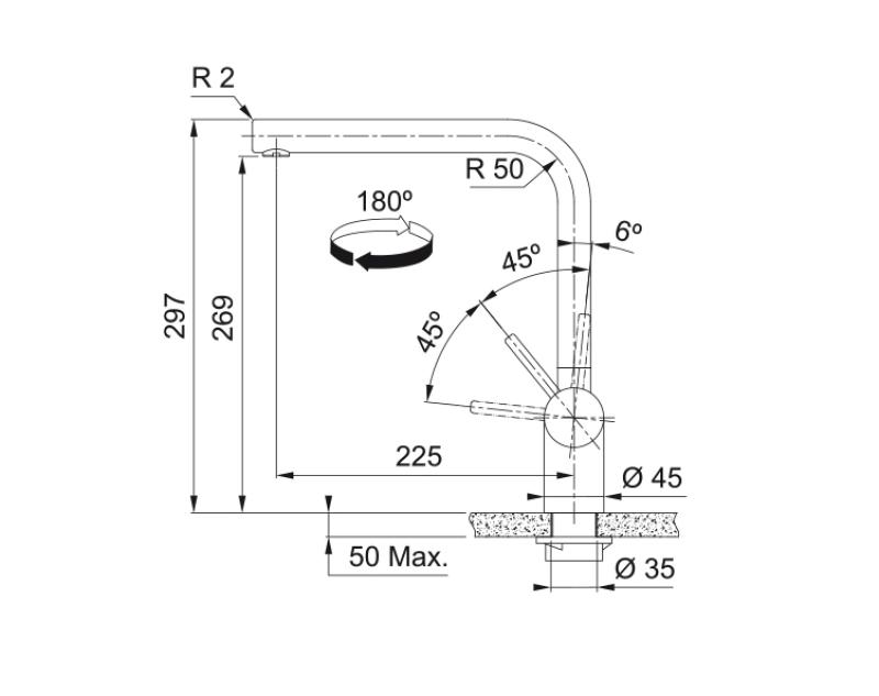 Franke Atlas Neo köksblandare med svängbar pip borstad matt svart 115.0550.424