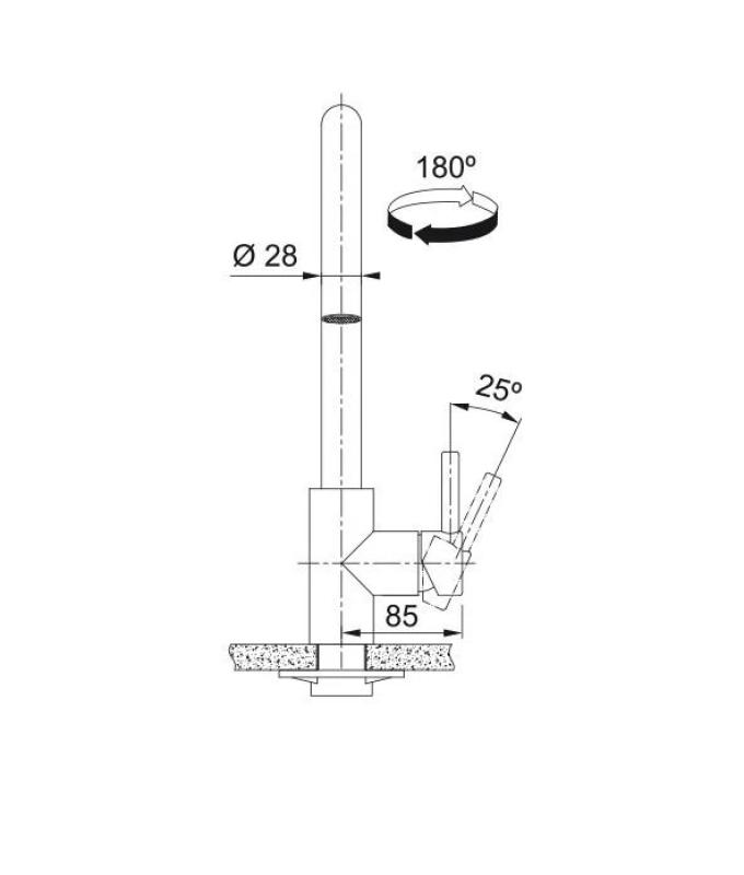 Franke Kökblandare Kubus utdragbar handdusch rostfritt stål 115.0529.207