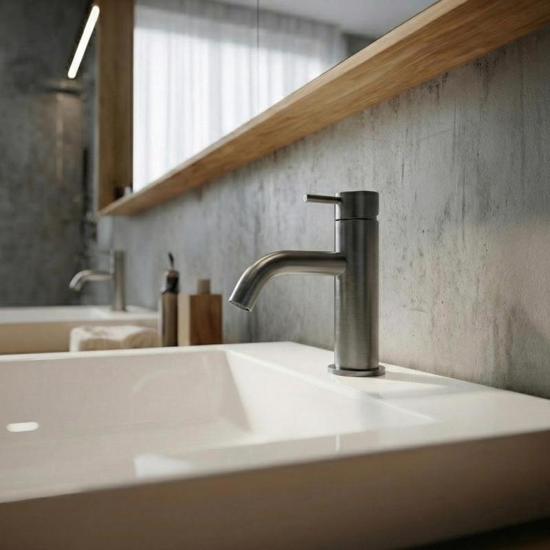 Waterevolution Flow tvättställsblandare i PVD-belagd borstad gun metal  T110GME