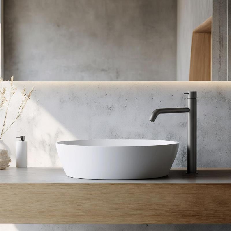 Waterevolution Flow tvättställsblandare för handfat PVD gun metal T115GME