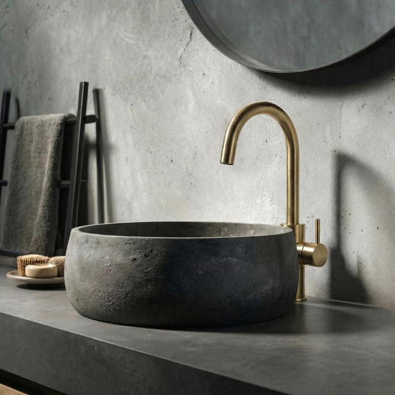 Waterevolution Flow handfatskran hög modell borstad mässing T1121FULE