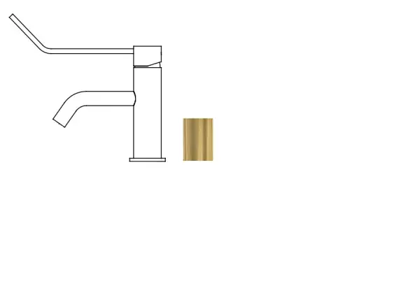 Waterevolution Flow tvättställsblandare inkl. click-plugg borstad mässing T111LE