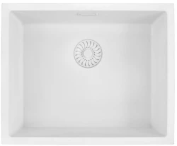 Caressi White Line vit Quartz diskho 50 cm för montering ovanpå eller under bänken CAGRPP50WH-TU 1208921343