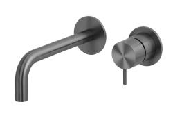 Waterevolution Flow Inbyggd tvättställsblandare PVD Gun Metal med utlopp 15 cm T116BME-15