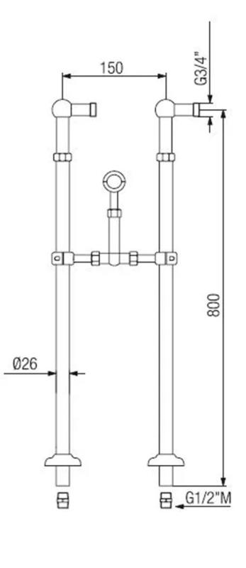 PB Fristående badkarblandare nostalgisk stjärnknappar Brons 6000