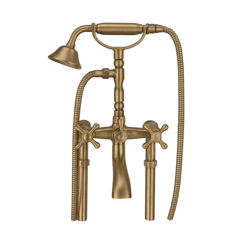 PB Fristående badkarblandare nostalgisk stjärnknappar Brons 6000