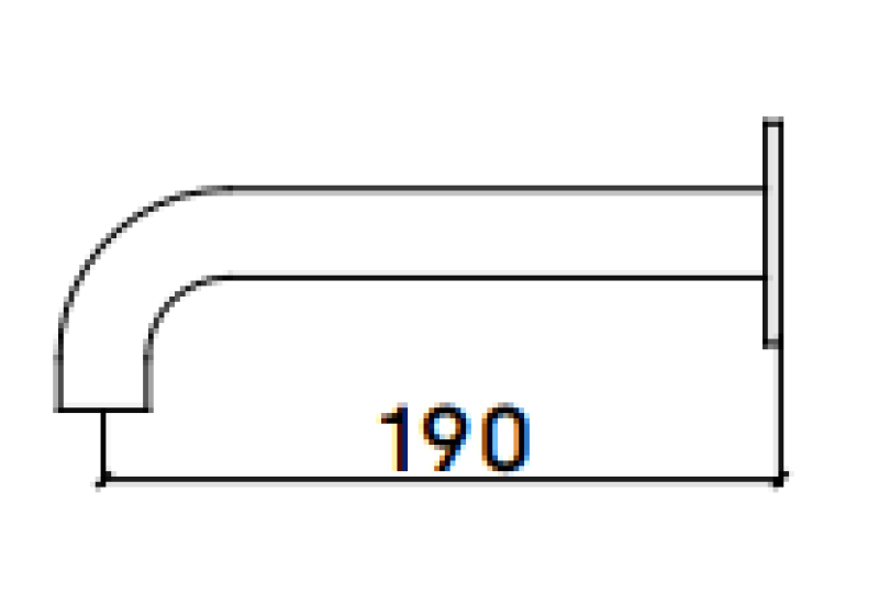 Waterevolution Flow badkarspip krom T16711901 längd på pip 19cm