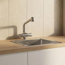 DEMM thermostatic kitchen tap with pull-out spout with rinse shower function chrome 1208947360