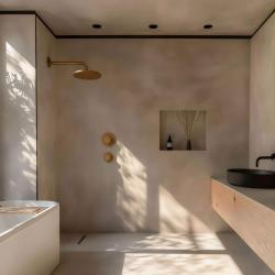 Waterrevolution Flow inbyggd duschtermostat med 1 omkastningsventil i borstad mässing