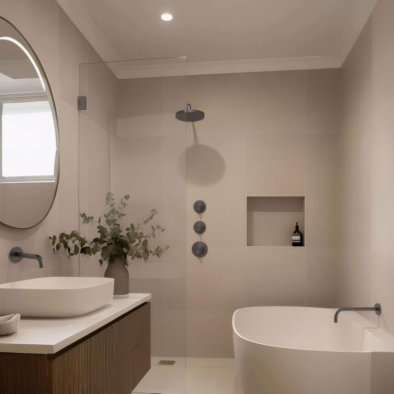 Waterevolution Flow inbyggd duschtermostat med 2 stoppkranar gun metal 1208948847