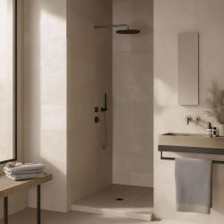 Waterevolution Flow inbyggd duschtermostat med 1 omställningskran, gun metal 1208948849