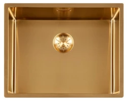 Lorreine 50SP-Gold Luxe Rostfritt Stål Diskbänk PVD Guld 50x40 undermontering planmontering och ovanpåmontering 1208952368