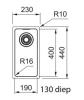 Franke Maris MRX 210.19 kleine rvs spoelbak vlakbouw 127.0568.037